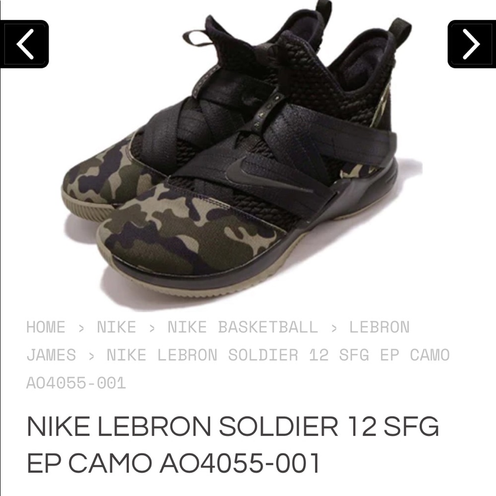 Nike Lebron Soldier “Camo” basketball shoes